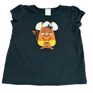 Gymboree Girls Size 4t Halloween Shirt With Embroidered Mouse Candy Corn